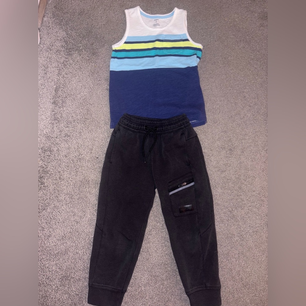 Boys toddler PJs Size 6T | Tank Top + Sweatpants